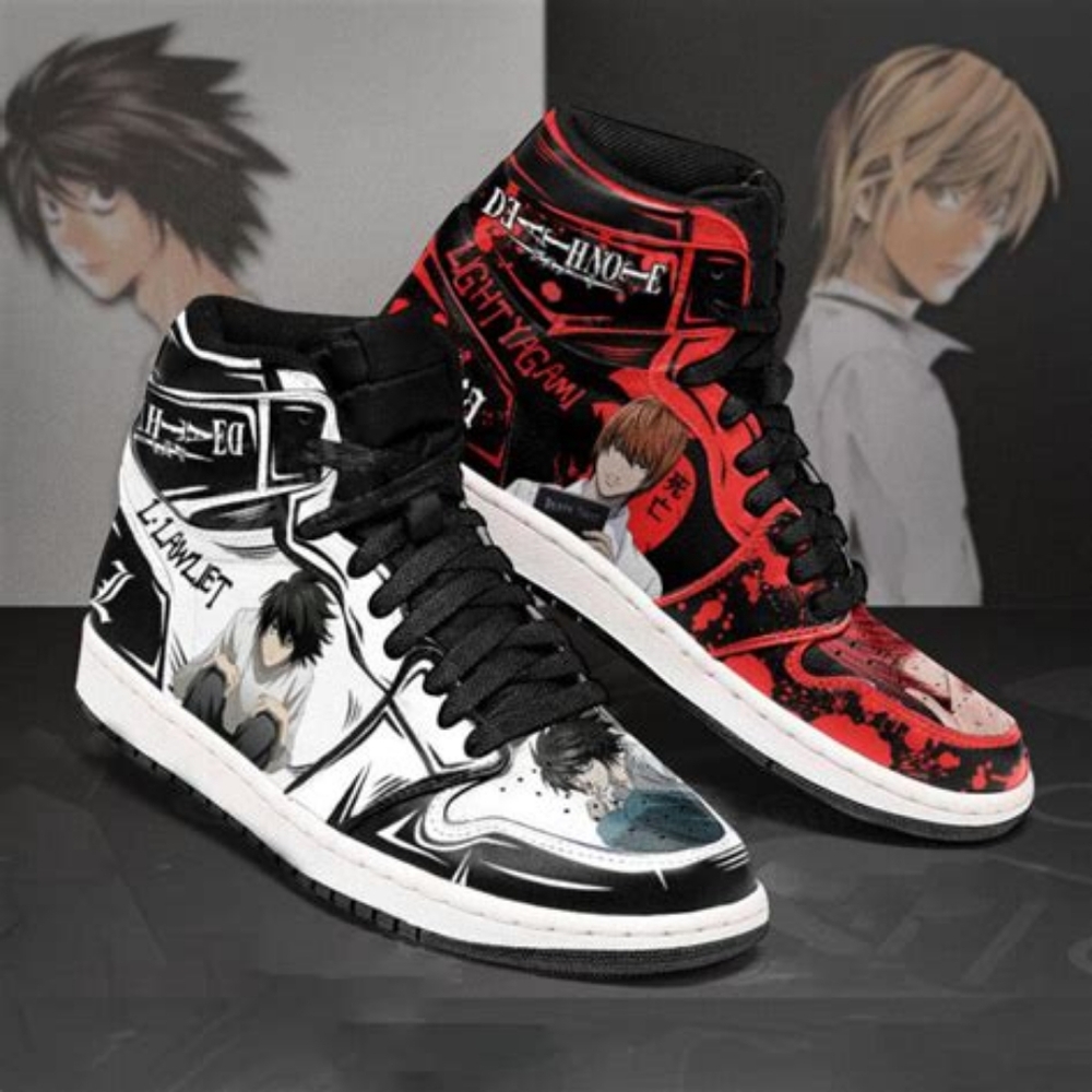 Death Note Mix Matched High Top Custom Sneakers